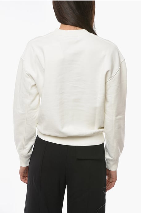 WORKSHOP Sweatshirt met ronde hals en logoprint in wit - Image 2