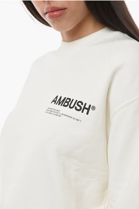 WORKSHOP Sweatshirt met ronde hals en logoprint in wit - Image 3