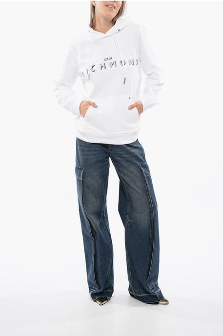 BETTO Hoodie Sweatshirt met geborduurd logo in het wit - Image 4