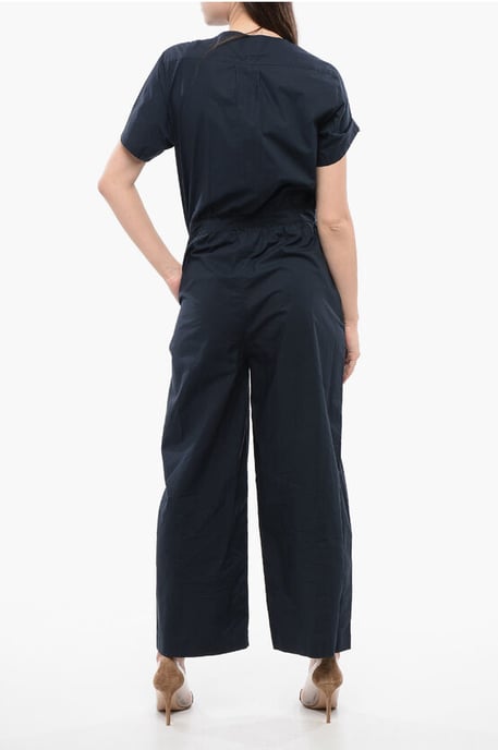 Jumpsuit met korte mouwen en knopen in middernachtblauw - Image 2