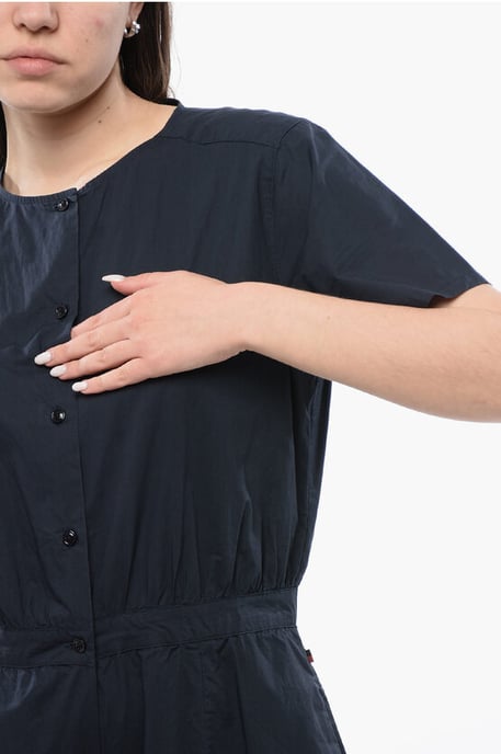 Jumpsuit met korte mouwen en knopen in middernachtblauw - Image 3
