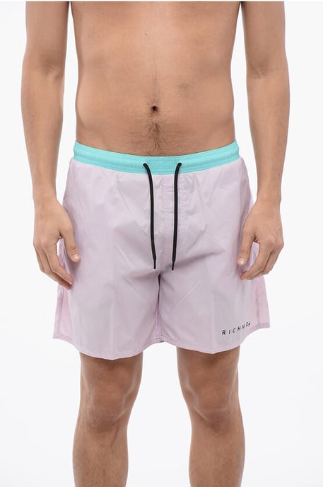 Tweekleurige boxerbadpak in Azzurro, Rosa - Image 1