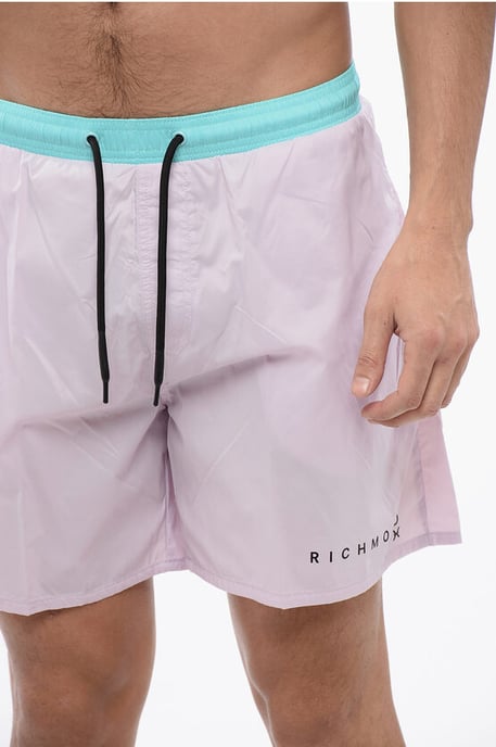 Tweekleurige boxerbadpak in Azzurro, Rosa - Image 3