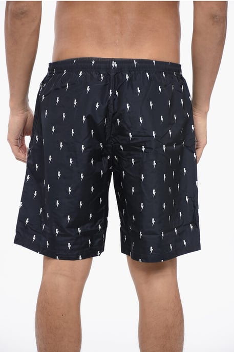 ALL-OVER MICRO BOLTS ZWEM LANGE SHORTS - Image 2