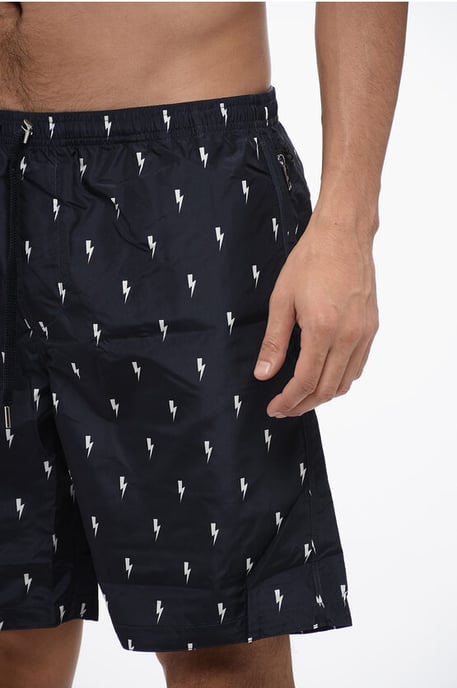 ALL-OVER MICRO BOLTS ZWEM LANGE SHORTS - Image 3