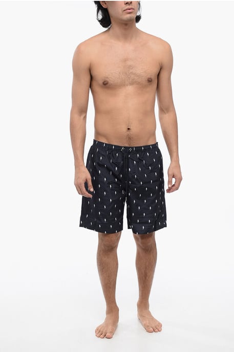 ALL-OVER MICRO BOLTS ZWEM LANGE SHORTS - Image 4