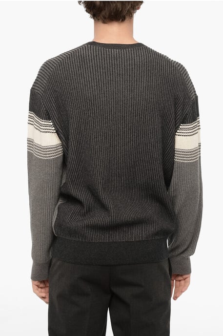 Katoenen en kasjmier blouse-fit ronde hals trui in grijs - Image 2