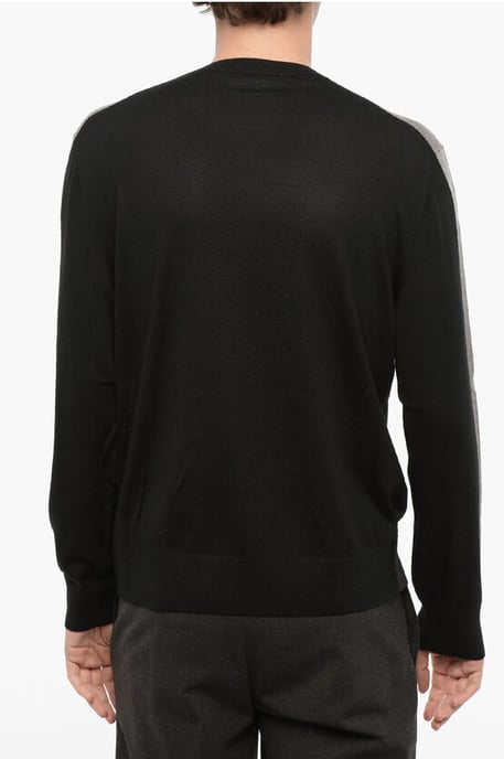Tweekleurige wollen MODERNIST-trui in Nero, Grigio - Image 2