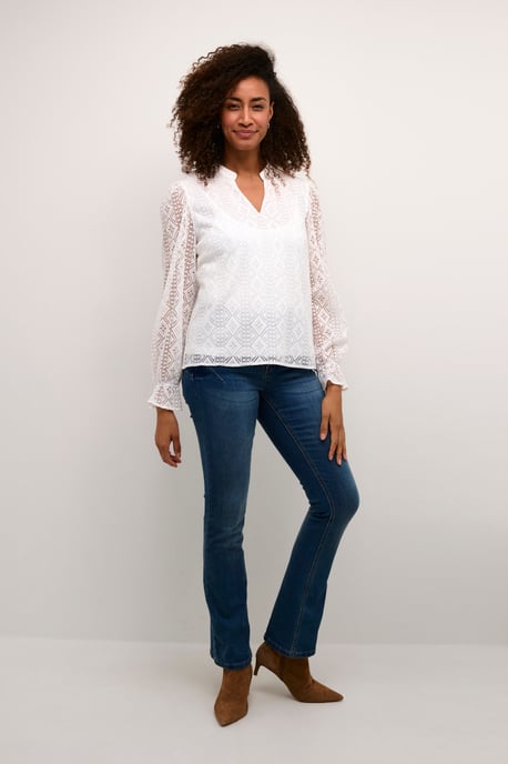 Blouse met lange mouwen Regular fit white - Image 1