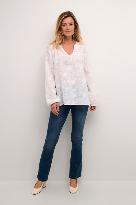 Blouse met lange mouwen Regular fit white - Image 1