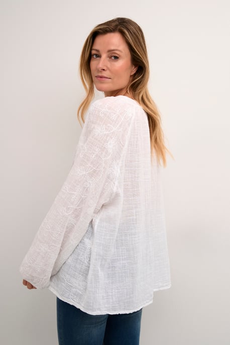Blouse met lange mouwen Regular fit white - Image 3