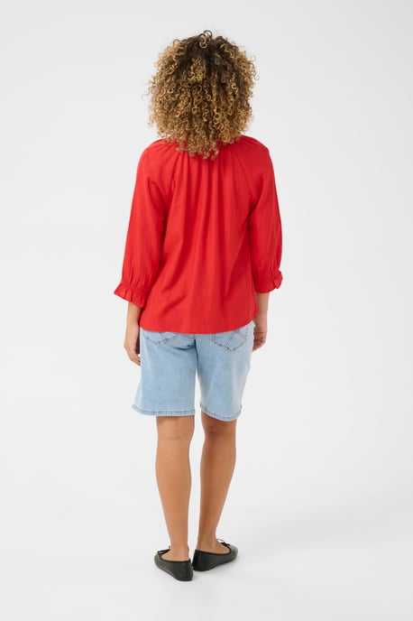 Blouse met lange mouwen Regular fit red - Image 2