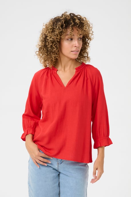 Blouse met lange mouwen Regular fit red - Image 3