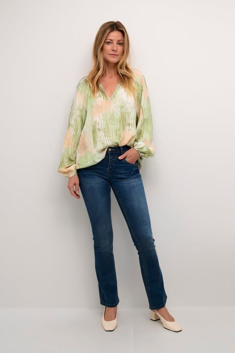 Blouse met lange mouwen Regular fit green - Image 1