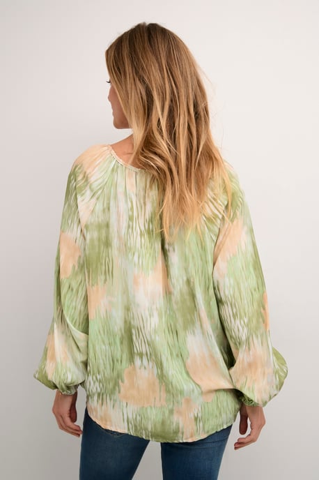 Blouse met lange mouwen Regular fit green - Image 3