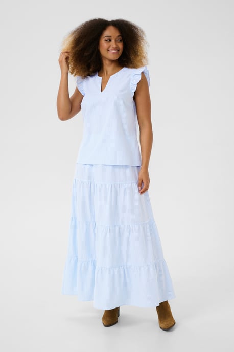 Mouwloos shirt Regular fit light blue - Image 1
