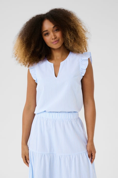 Mouwloos shirt Regular fit light blue - Image 3