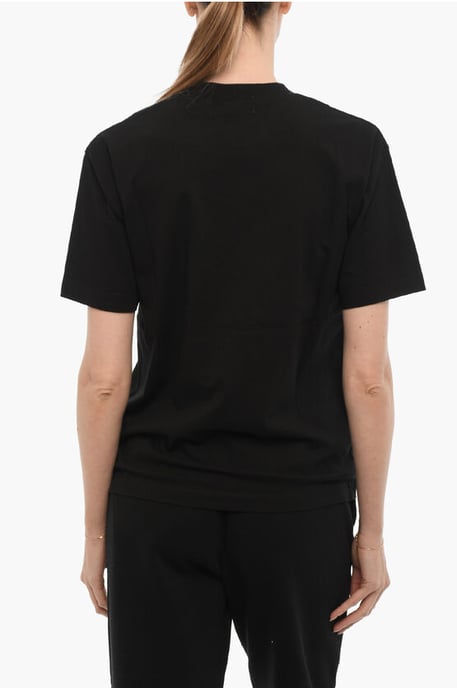 Effen T-shirt met ronde hals en contrasterend logo in zwart - Image 2