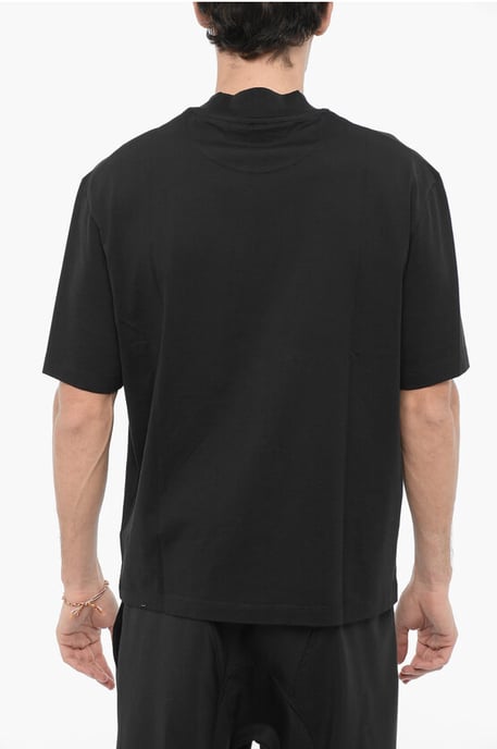 Slim Fit T-shirt met ronde hals en studs in zwart - Image 2