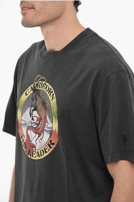 Slim Fit CAPRICORN THE LEADER T-shirt met ronde hals in grijs - Image 3