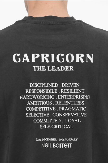 Slim Fit CAPRICORN THE LEADER T-shirt met ronde hals in grijs - Image 4