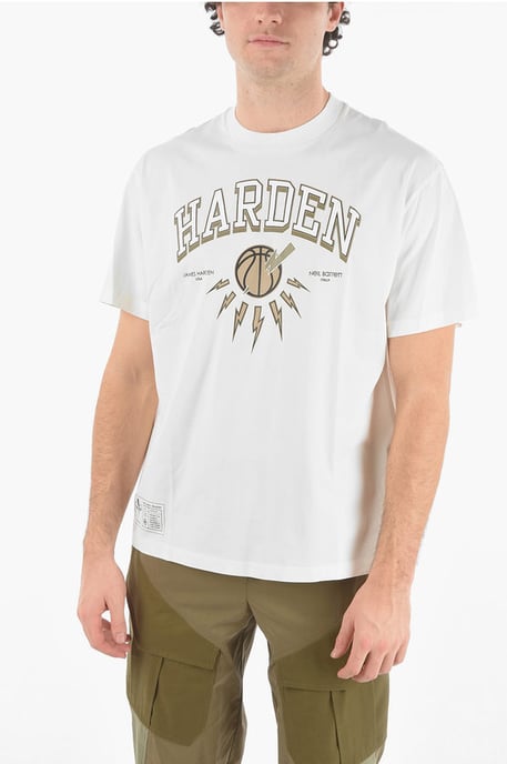 JAMES HARDEN x NEIL BARRETT T-shirt met ronde hals en bedrukt logo in beige - Image 1