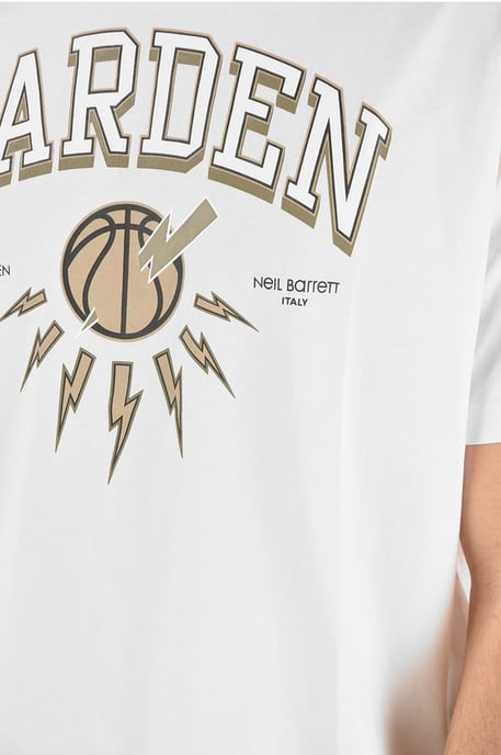 JAMES HARDEN x NEIL BARRETT T-shirt met ronde hals en bedrukt logo in beige - Image 3