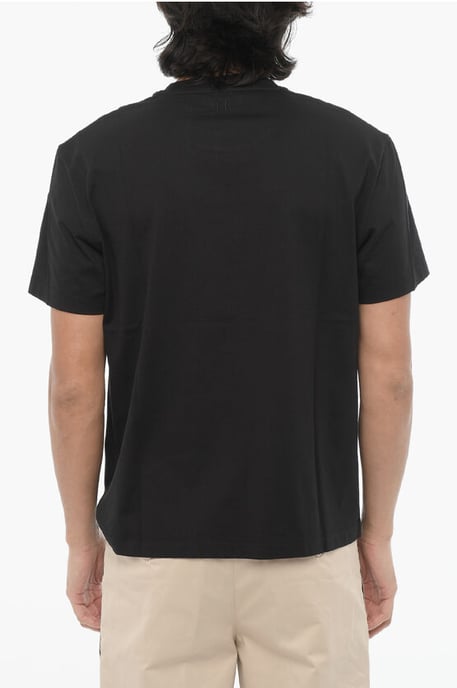 Katoenen T-shirt met ronde hals en print in zwart - Image 2