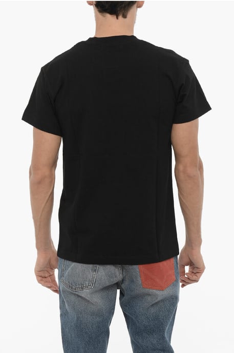 T-shirt met ronde hals van katoenen jersey met contrastprint in zwart - Image 2