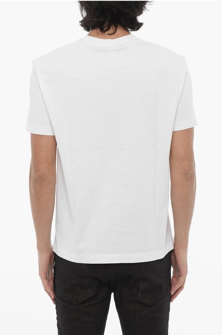 Katoenen slim fit I SEE YOU T-shirt met ronde hals in het wit - Image 2