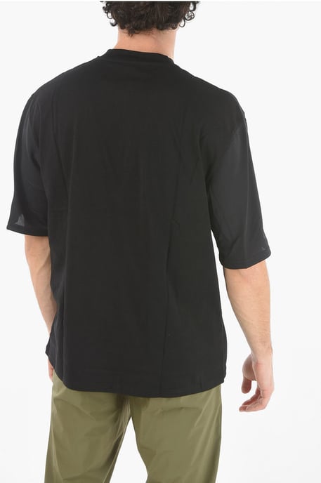 Contrasterende band MUSIC BOLT VARSITY T-shirt in zwart - Image 2