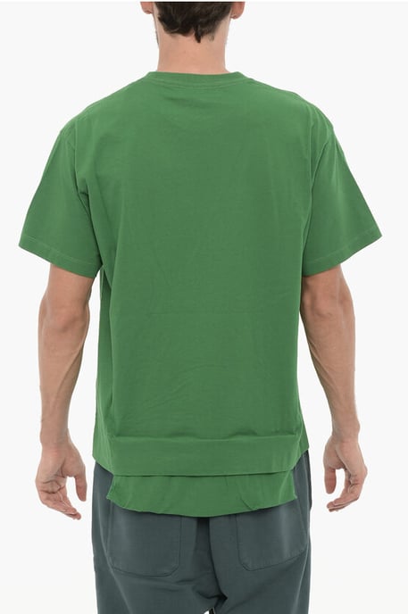 Effen AMAZON SEA FOAM T-shirt met ronde hals en tailleband in groen - Image 2