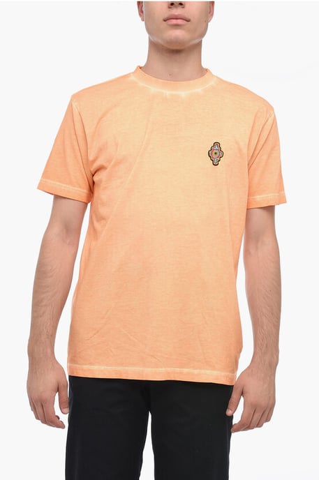 SUNSET CROSS T-shirt met logopatch in oranje - Image 1