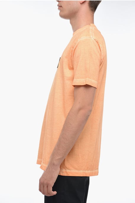 SUNSET CROSS T-shirt met logopatch in oranje - Image 2