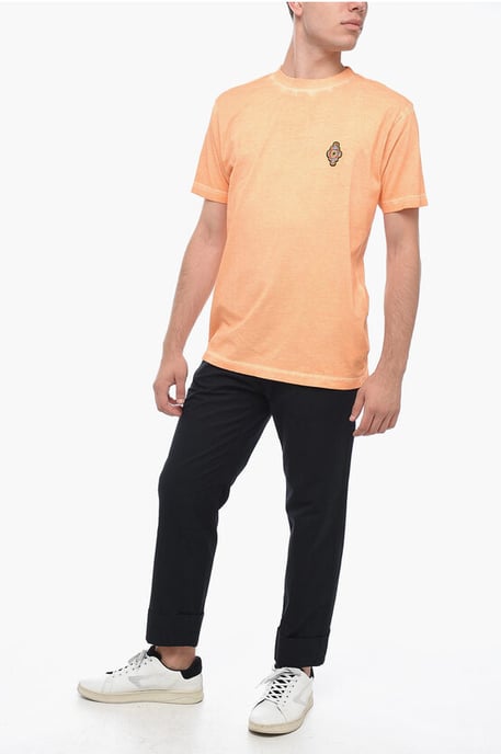 SUNSET CROSS T-shirt met logopatch in oranje - Image 4