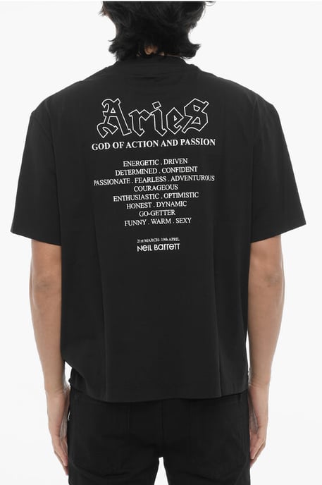 Slim Fit ROCK BAND ZODIAC RAM T-shirt in zwart - Image 2