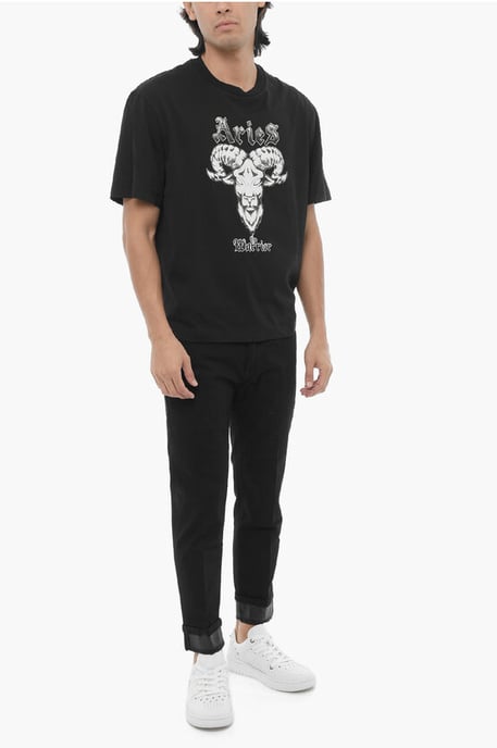 Slim Fit ROCK BAND ZODIAC RAM T-shirt in zwart - Image 4