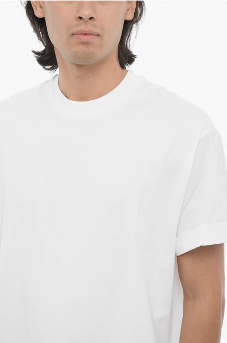 Effen kleur Easy Fit T-shirt met ronde hals in wit - Image 3