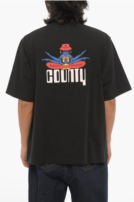 Bedrukt DISCO GOD T-shirt met ronde hals in zwart - Image 2