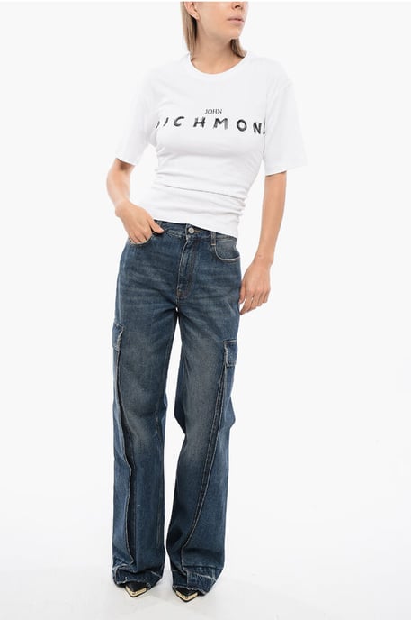 TOMIOK Over T-shirt met veterdetail aan de achterkant in wit - Image 4