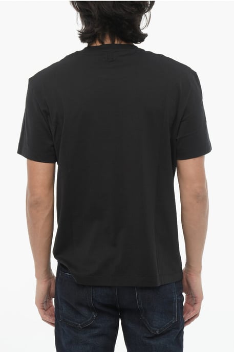 Katoenen FOR YOU T-shirt met ronde hals en contrastprint in zwart - Image 2