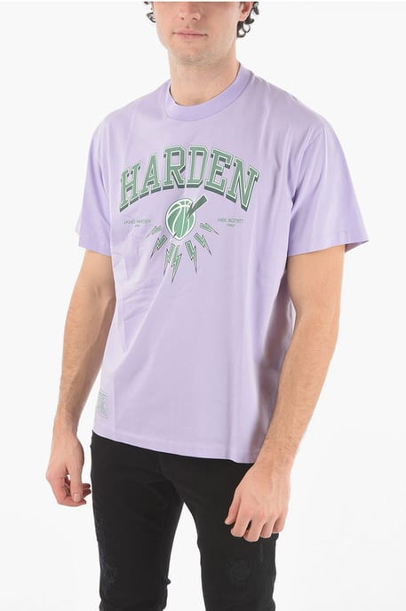 JAMES HARDEN x NEIL BARRETT T-shirt met ronde hals en bedrukt logo in violet - Image 1