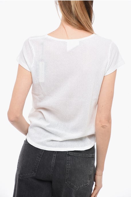 Geperforeerd T-shirt met ronde hals - Image 2