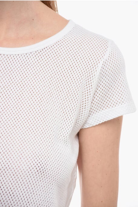 Geperforeerd T-shirt met ronde hals - Image 3
