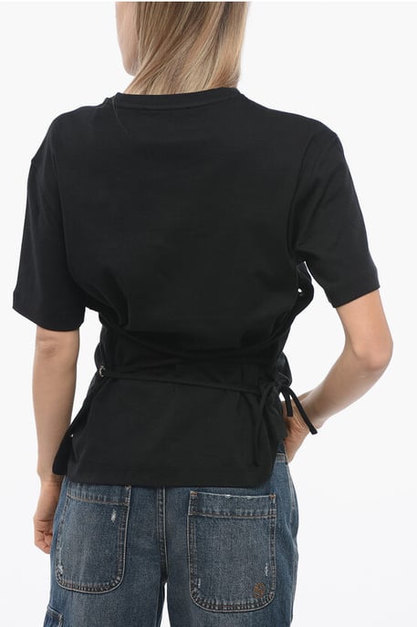 TOMIOK Over T-shirt met veterdetail aan de achterkant in zwart - Image 2