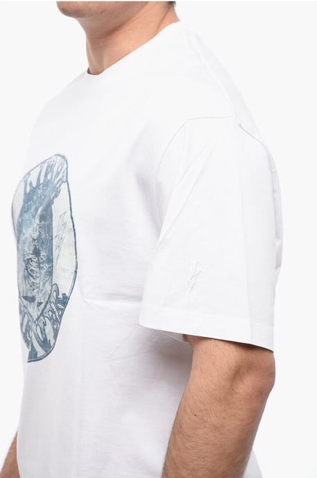 Katoenen LIBRA ROCKBAND Slim Fit T-shirt in het wit - Image 3