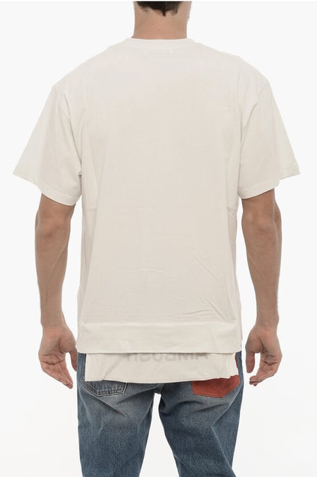 Effen T-shirt met ronde hals en taillezak in wit - Image 2