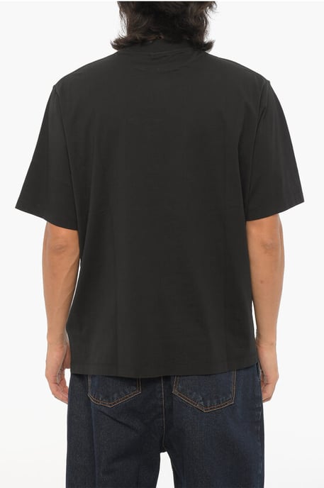 Effen OPTICAL CROSS T-shirt met ronde hals in zwart - Image 2