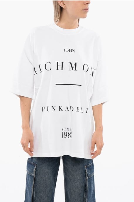 PELAC Oversized T-shirt met contrasterende print in wit - Image 1