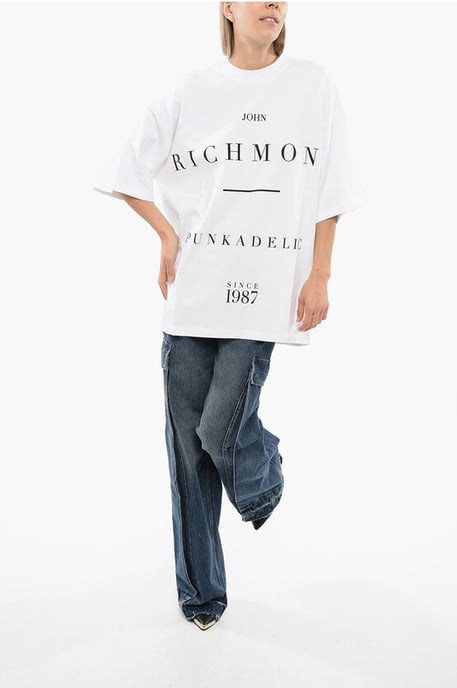 PELAC Oversized T-shirt met contrasterende print in wit - Image 4